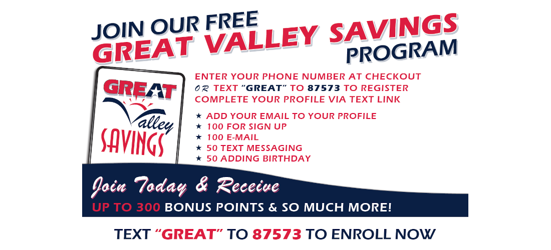 Join our free Great Valley Savings Program